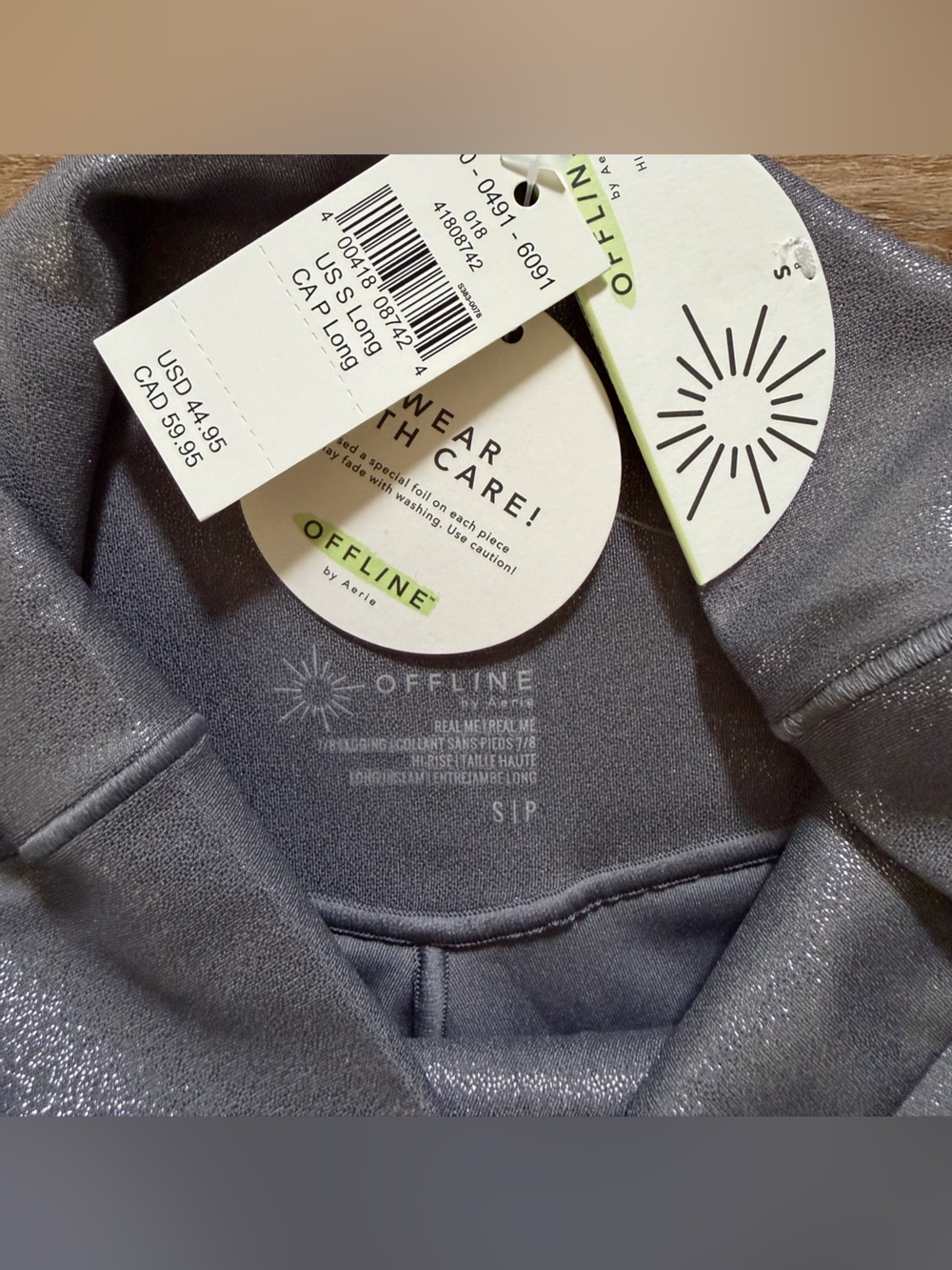 OFFLINE by Aerie Real Me Crossover Shimmer 7/8 Leggings NWT - Picture 7 of 9